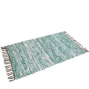Rug - Medium - Green & White Zigzag