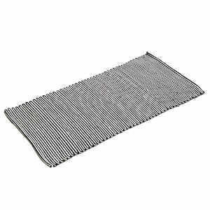 Mats: Cotton Floor Mat - Oatmeal & Black Stripe