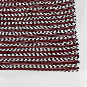 Large Runner - Ruby, Black & White Zigzag