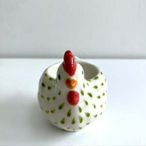 Pottery Ceramics: Chicken Egg Cup - Green