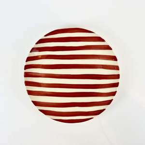 Dinnerware Ceramics: Red Hand Painted Side Plate