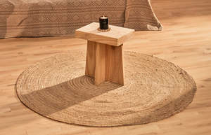 Round Jute Floor Rug - Medium
