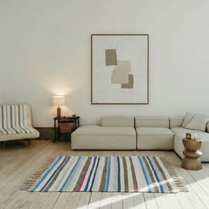 Rugs Mats: Rug - Medium - Blue Lagoon Stripe