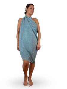 Small Flowers Sarong - Pale Blue