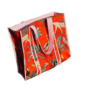 Bags Baskets: Cotton Tote Bag - Jungle Orange