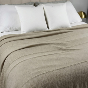 Large Cotton Bed Cover - Stone