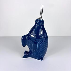 Jugs Vases: Fish Olive Oil Jug - Blue
