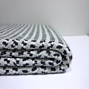 Large Floor Rug - Grey Marle & Navy Confetti Stripe