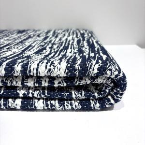 Large Floor Rug - Navy & White Zigzag