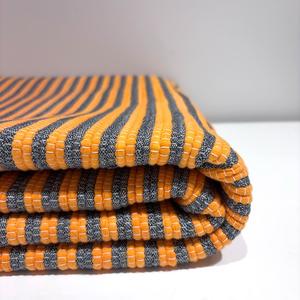 Large Rugs: Large Floor Rug - Orange & Grey Stripe