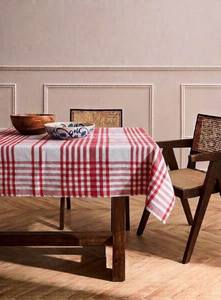 Table Dining: Traditional Check Tablecloth - 3m - Red