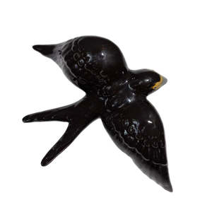 Pottery Ceramics: Ceramic Swallow - Black