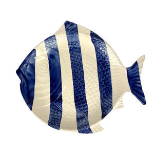 Stripe Fish Dish - Blue