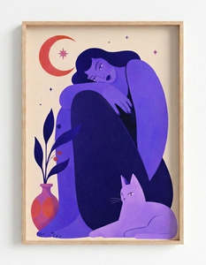 Prints Wall Art: Art Print - A2 - Axis & Hue - The Blue Woman