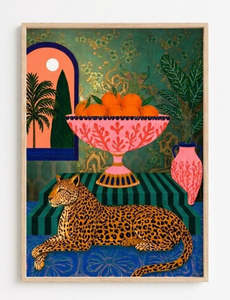 Prints Wall Art: Art Print - A2 - Axis & Hue - A Leopard's Lunch