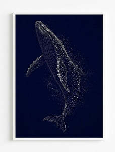 Prints Wall Art: Art Print - A2 - Axis & Hue - Humpback In A Dream
