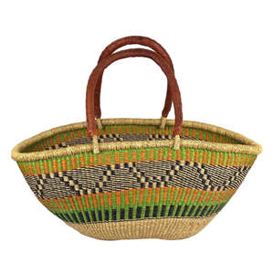 Bags Baskets: Large Woven Basket - Calypso