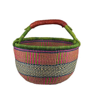Bags Baskets: Woven Basket - Round - Tropicana