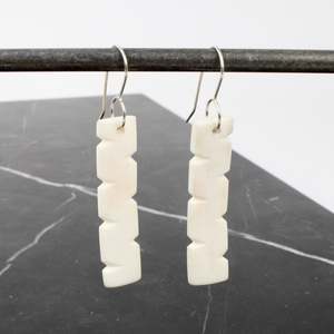 Rectangle notched antler earrings