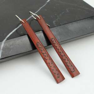 Artist Rachel Lambert: Brown cloud antler thin earrings
