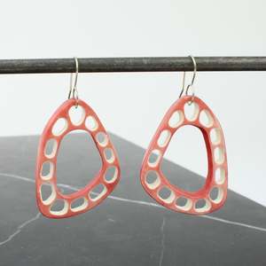 Artist Rachel Lambert: Pink lotus triangle bone earrings