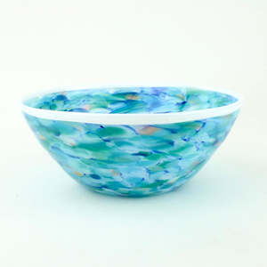 Grinter Glass: Tear drop vase - turquoise