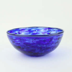 Grinter Glass: Tear drop vase - cosmic blue
