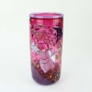 Shard Cylinder Vase - fuchsia