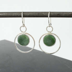 Disk circle earrings