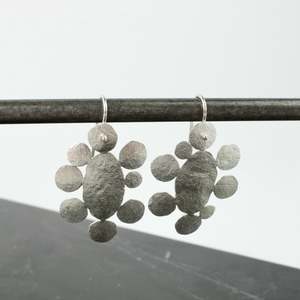 Flower Power Oval Silver Earrings - small