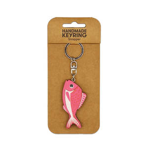 100 Nz: Wooden Keyring - Snapper