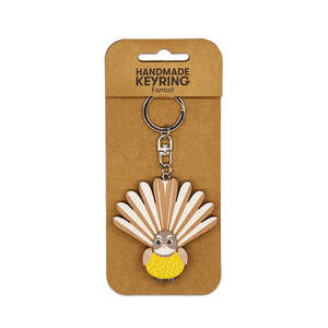 100 Nz: Wooden Keyring - Fantail