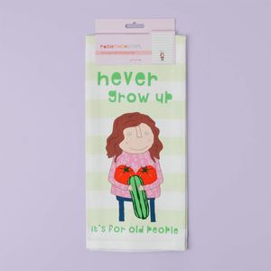 Rosie Made A Thing: Never Grow Up - tea towel