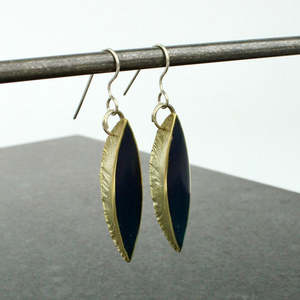 Carley Anderson: Large brass pod hooks - turquoise