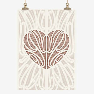 Living: Ngakau Tea Towel - brown