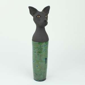 Green Cat Urn