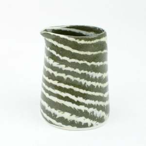 Artist Alex Wilkinson: Nerikomi Stripe Small Pourer - dark green