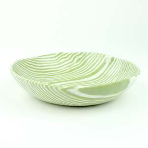 Artist Alex Wilkinson: Nerikomi Stripe Breakfast Bowl - light green
