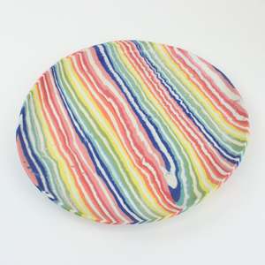 Nerikomi Stripe Cake Plate - rainbow