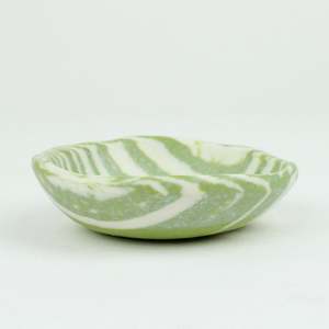 Nerikomi stripe petite dish - light green