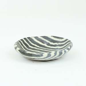 Nerikomi stripe petite dish - black