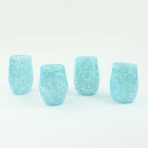 Grinter Glass: Turquoise blue tumbler