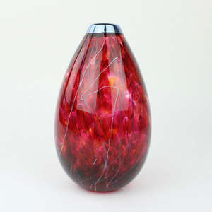 Grinter Glass: Tear Drop Vase - ruby riot I
