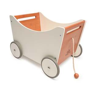 Toy Box & Walker - White/Bamboo