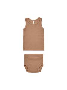 Sale Child: Ribbed Tank + Bloomer Set - Clay