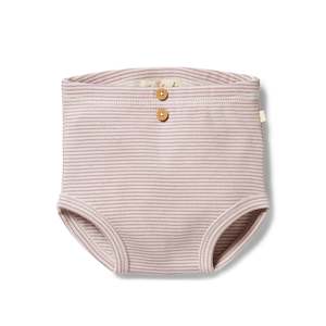 Sale Child: Organic Stripe Rib Nappy Pant - Plum
