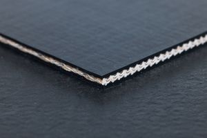 Belting General Purpose PVC 350 Solid Woven 1200mm Gloss Top Black / Slider Back Black