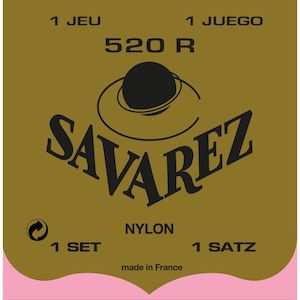 Classical Guitar String Sets: Savarez 520R Red Card Standard Tension Classical Strings