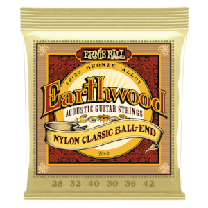 Classical Guitar String Sets: Ernie Ball 2069 Earthwood 80/20 Bronze Classical Guitar String Set 28-42