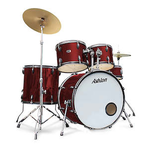 Drum Kits: Ashton TDR322 5 Piece Drum Kit with 22" Bass Drum (Wine Red)